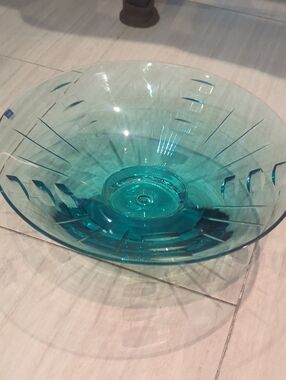 Teal Glass Decorative Bowl